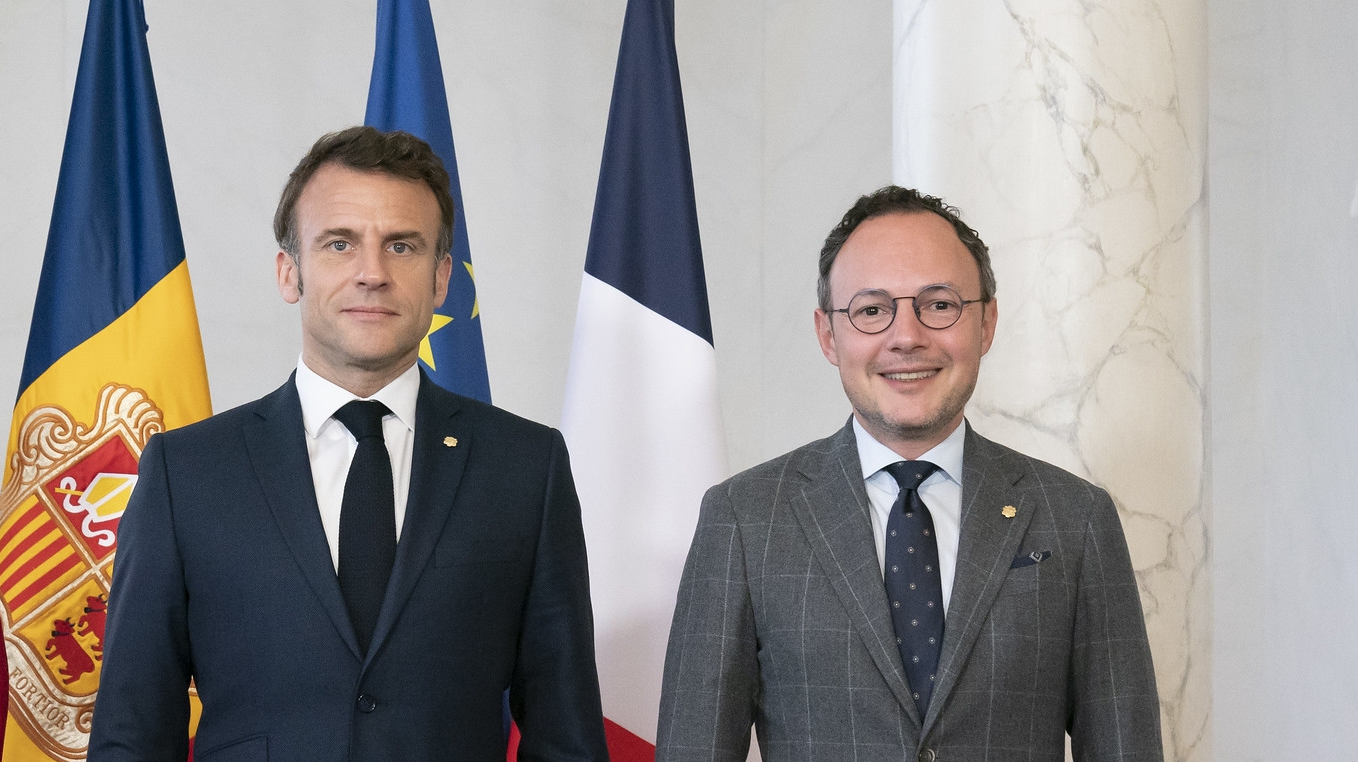 El copríncep francès, Emmanuel Macron i el cap de Govern d'Andorra, Xavier Espot