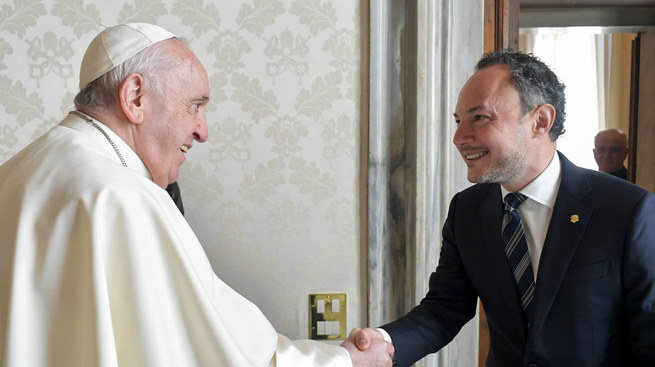 ARXIU | El papa Francesc i el cap de Govern, Xavier Espot