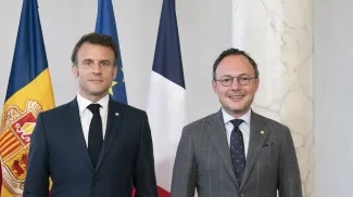 El copríncep francès, Emmanuel Macron i el cap de Govern d'Andorra, Xavier Espot